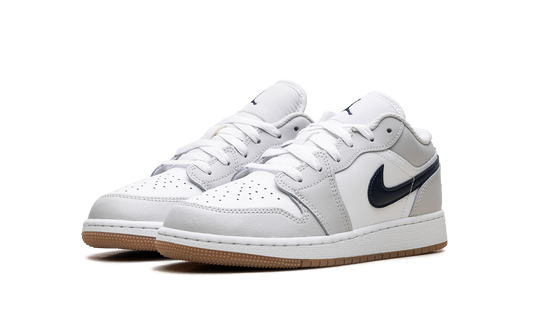Jordan 1 Low GS White Neutral Grey Gum Midnight Navy 553560 146