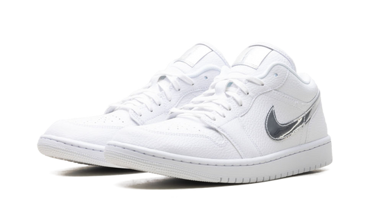 Womens Air Jordan 1 Low SE White Metallic Silver' IQ9381 100