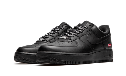 Mens Nike Air Force 1 Low Supreme - Mini Box Logo Black Black Black Black/Black - View 2 - CU9225 001