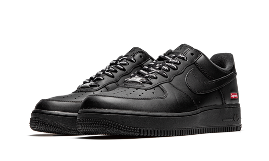 Mens Nike Air Force 1 Low Supreme - Mini Box Logo Black Black Black Black/Black - View 2 - CU9225 001